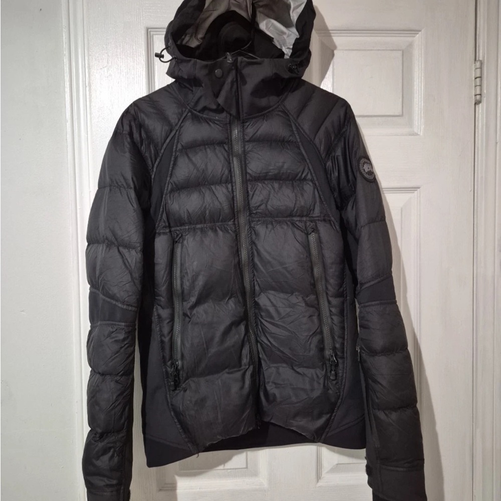 Canada Goose Black Label HyBridge Sutton Parka Black Hooded Puffer Jacket XS